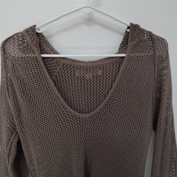 Ann Taylor Loft Open Stitch Hoodie • 100% Cotton • Sm • Taupe - Picture 10 of 16